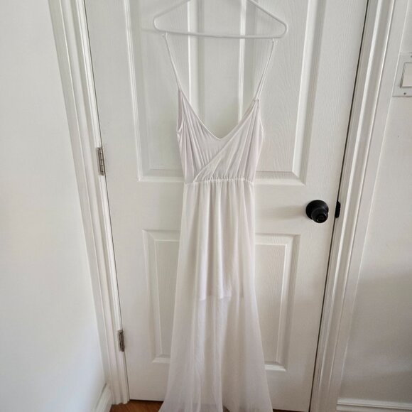 BEBE High-Low Flowy White Summer Dress - XXS - Picture 2 of 5